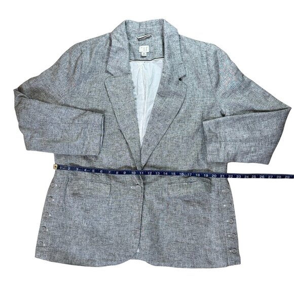 Metallic Silver Blazer + Side Button Accents (XL) A New Day - Picture 10 of 11